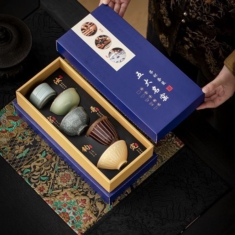 2026新款茶杯陶瓷个人专用主人杯五大名窑杯礼盒装功夫套装品茗杯商品图